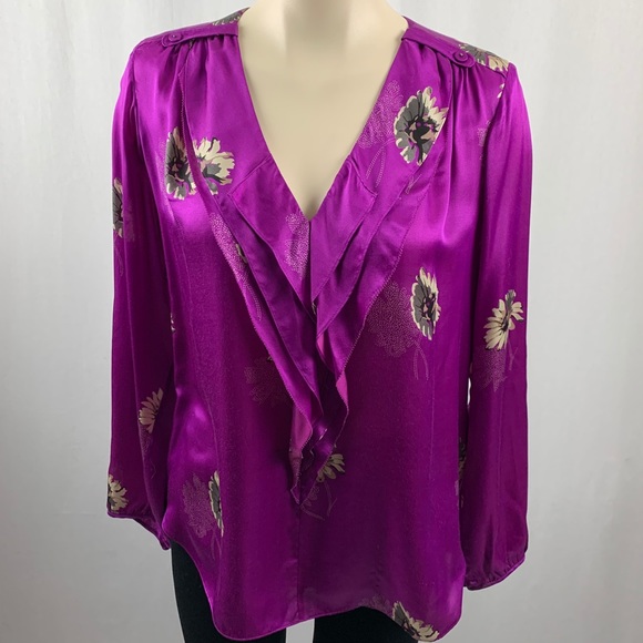 Rebecca Taylor Tops - Rebecca Taylor Silk Blend Shadow Daisy Blouse 8